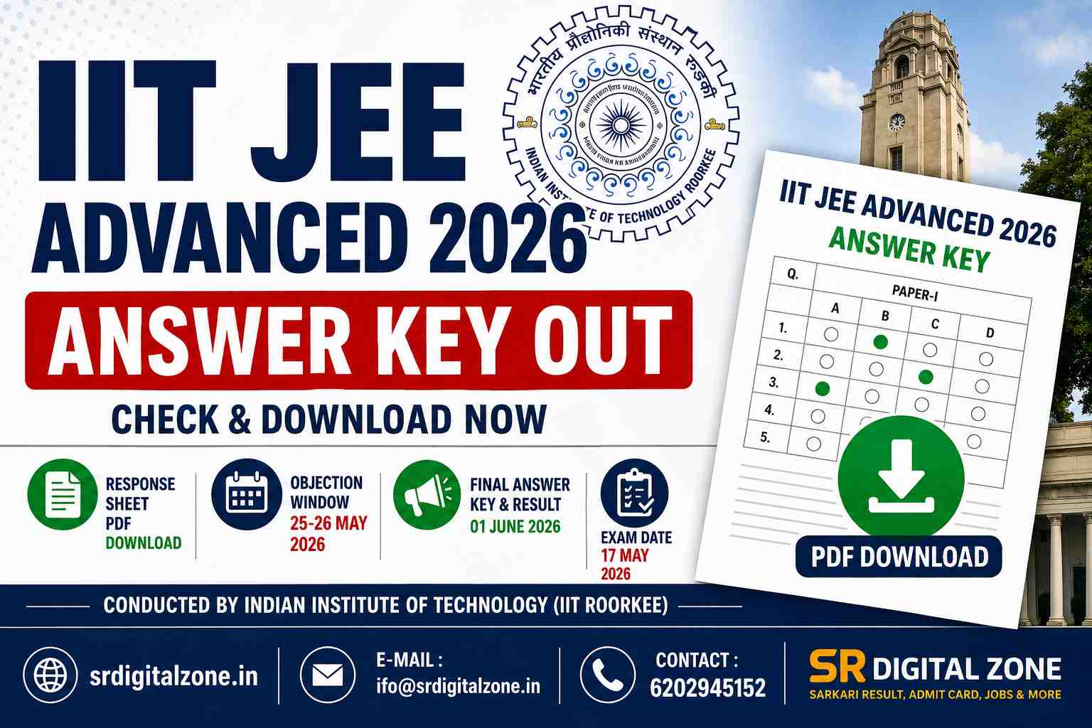 IIT JEE Advanced Answer Key 2026 Out, Response Sheet PDF Download & Objection Link