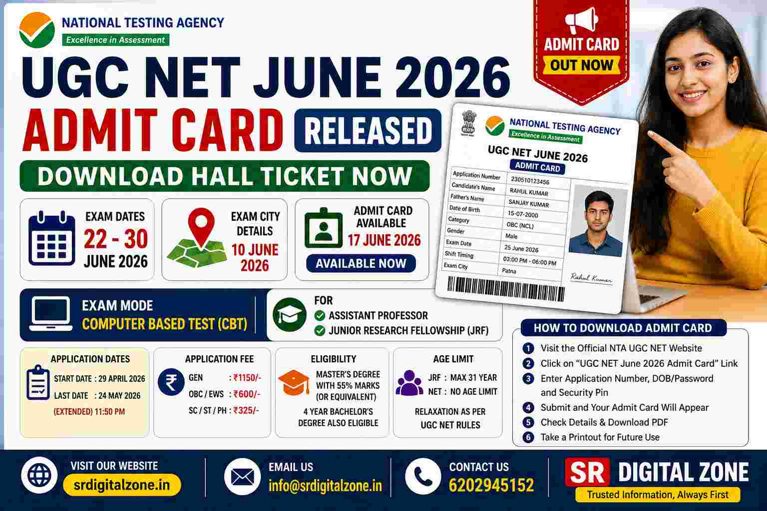 UGC NET June 2026 Admit Card Released, Download CBT Hall Ticket & Check Exam Schedule