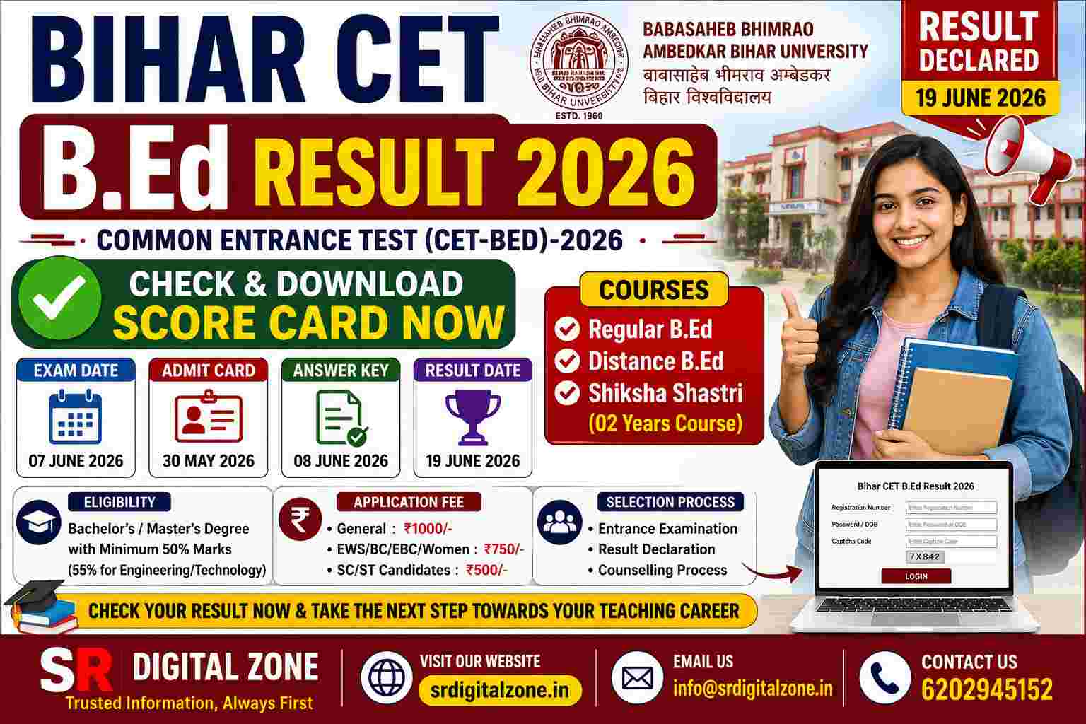 Bihar CET B.Ed Result 2026 Declared, Score Card Download, Rank List & Counselling Update