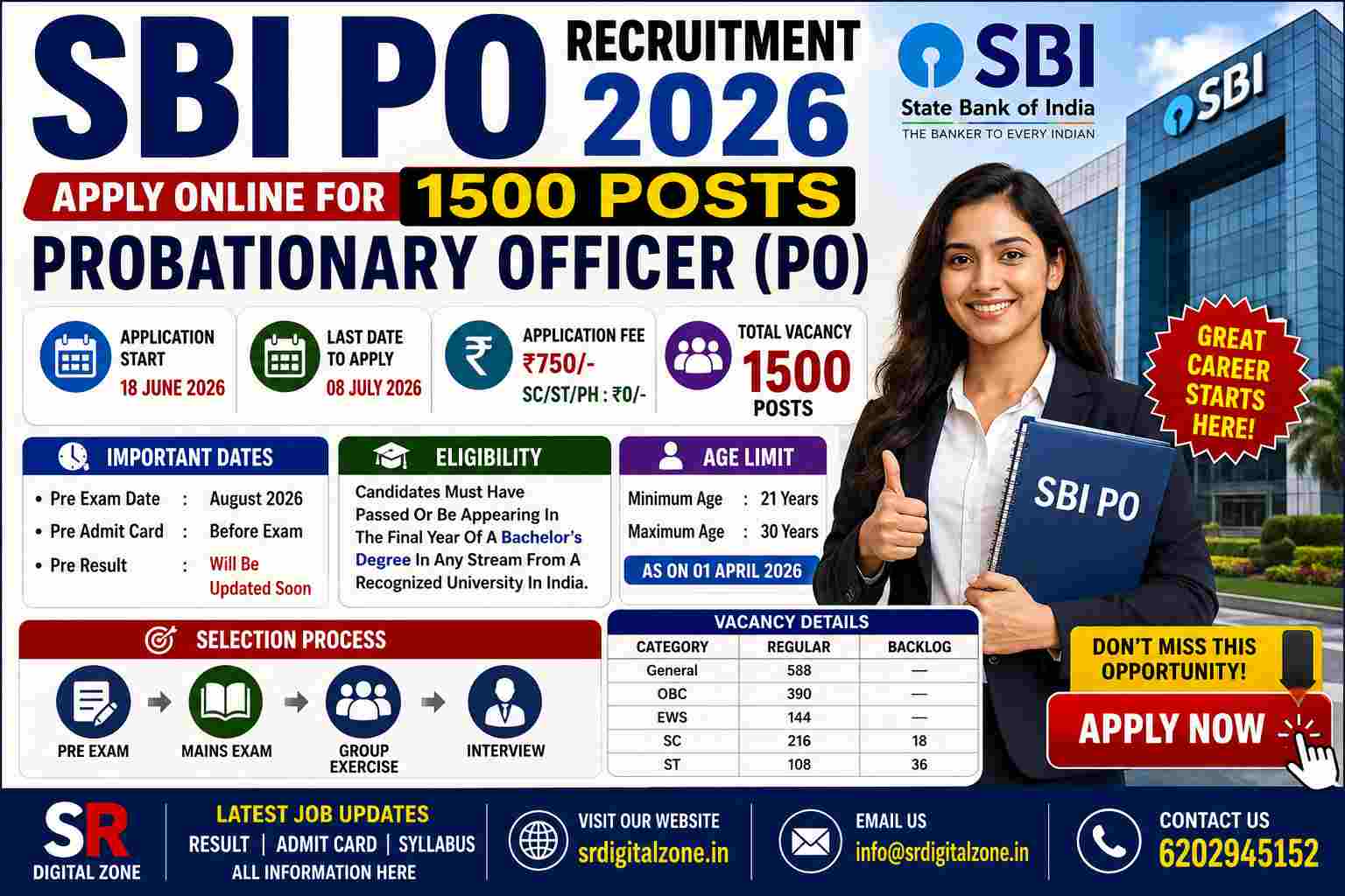 SBI Probationary Officer PO Vacancy 2026 Apply Online, 1500 Banking Posts